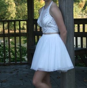 White 2-piece homecoming dress